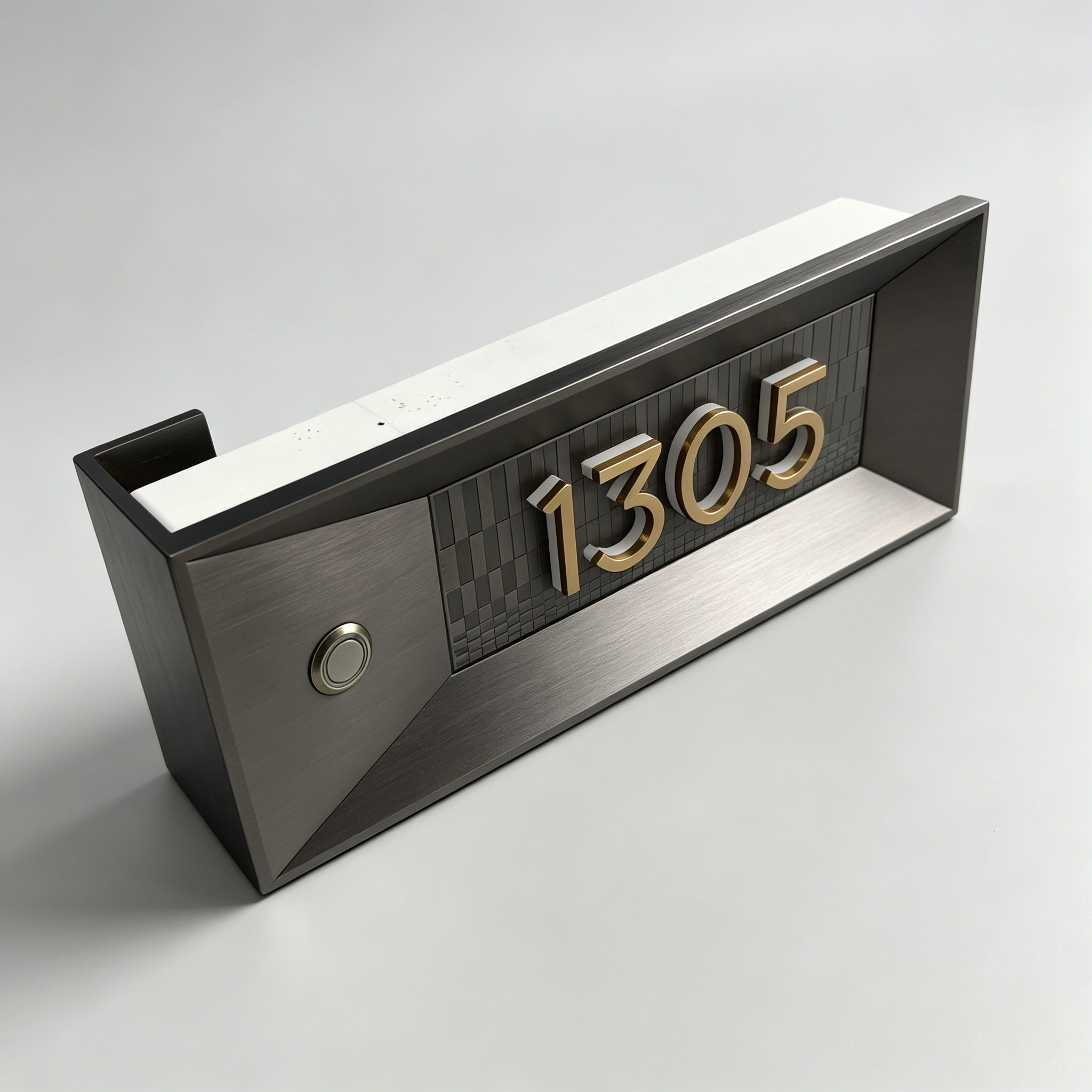 Modern Hotel Room Door Sign With Doorbell Button