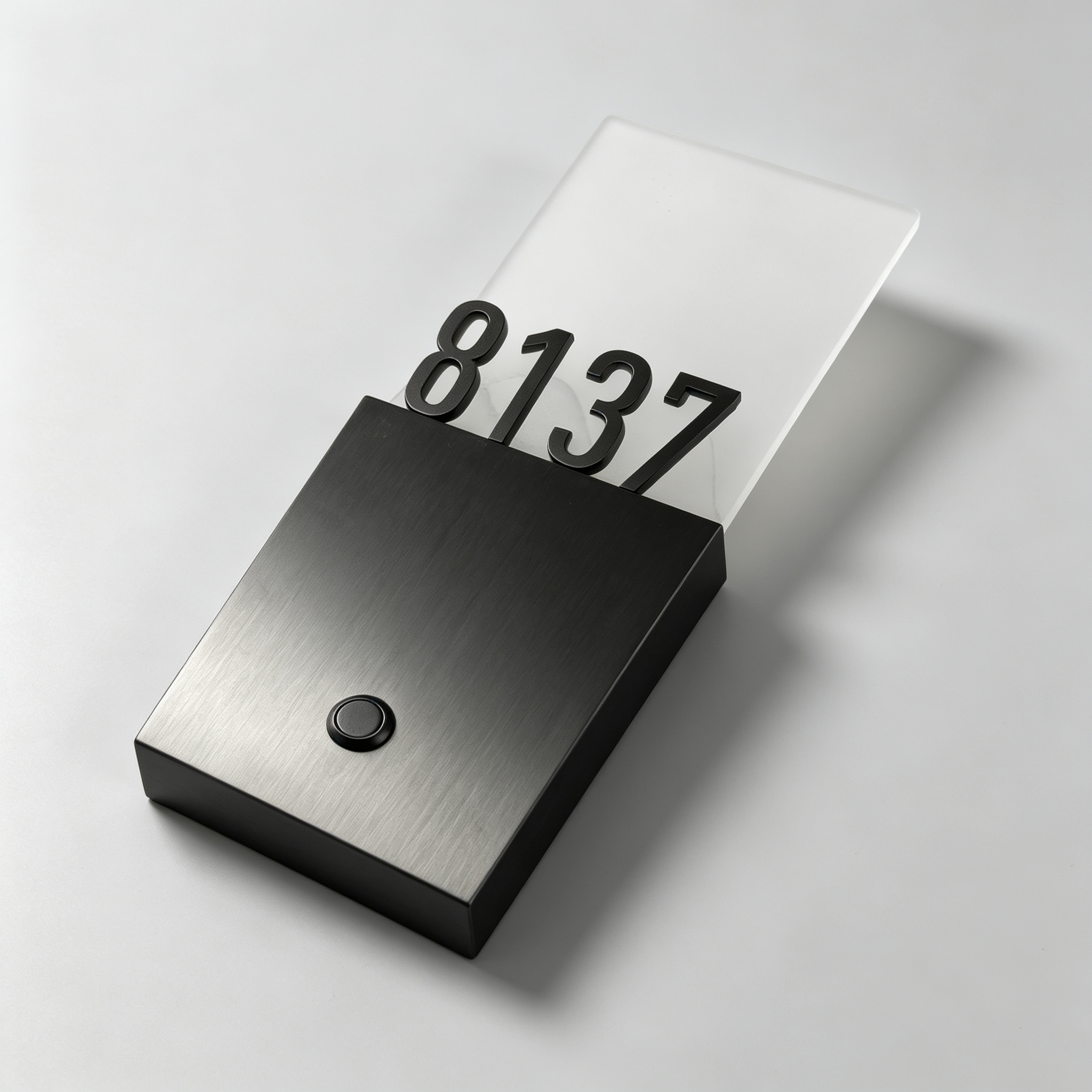 Black Metal Hotel Room Sign With Doorbell & Acrylic Panel