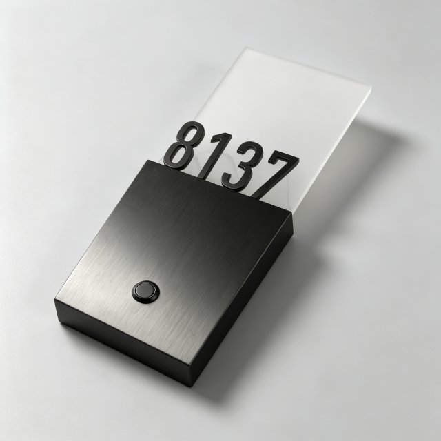 Black Metal Hotel Room Sign With Doorbell & Acrylic Panel