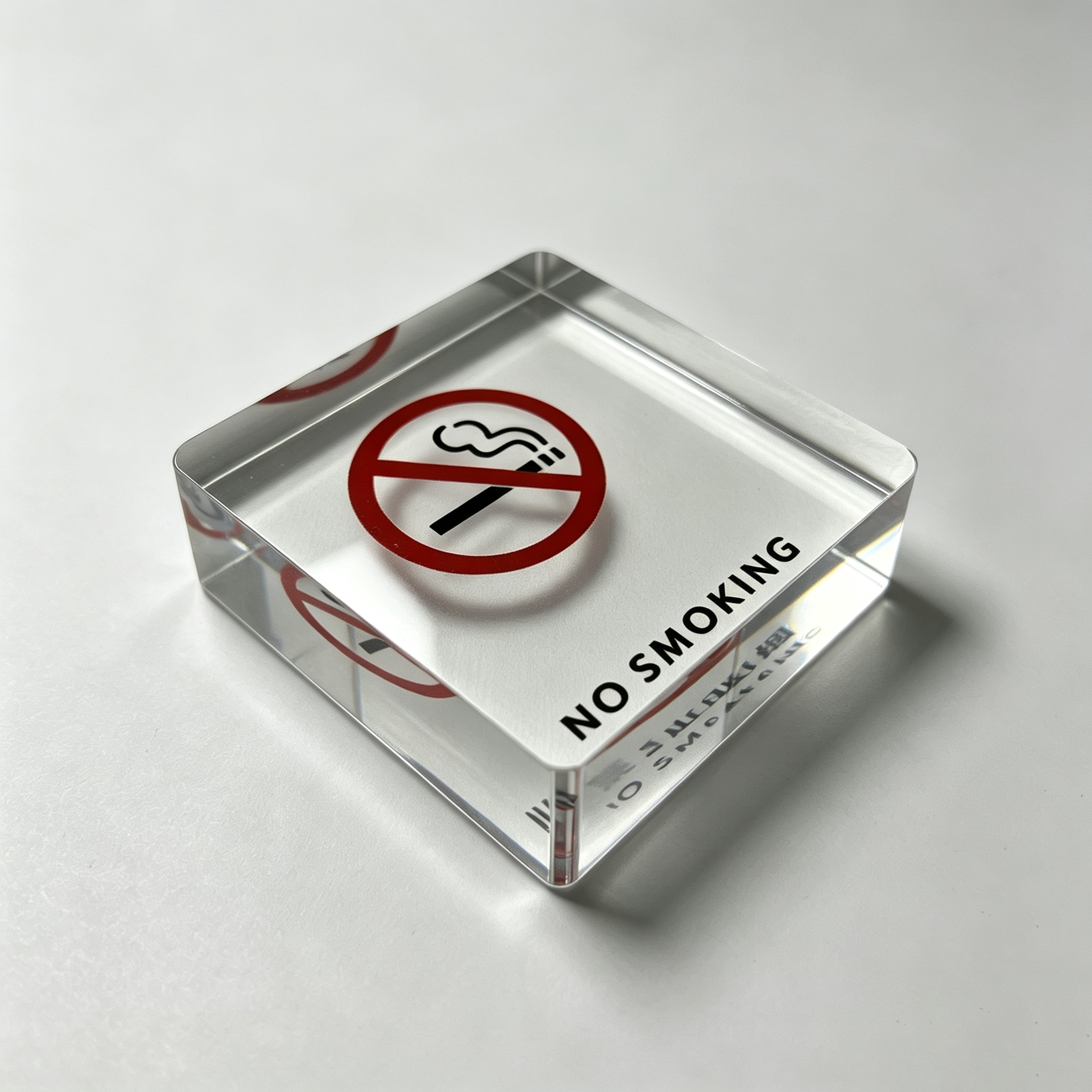 Square Acrylic No‑Smoking Facility Wall Sign