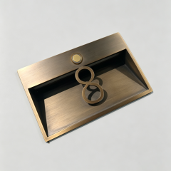 Recessed Brass Hotel Room Plate with Doorbell