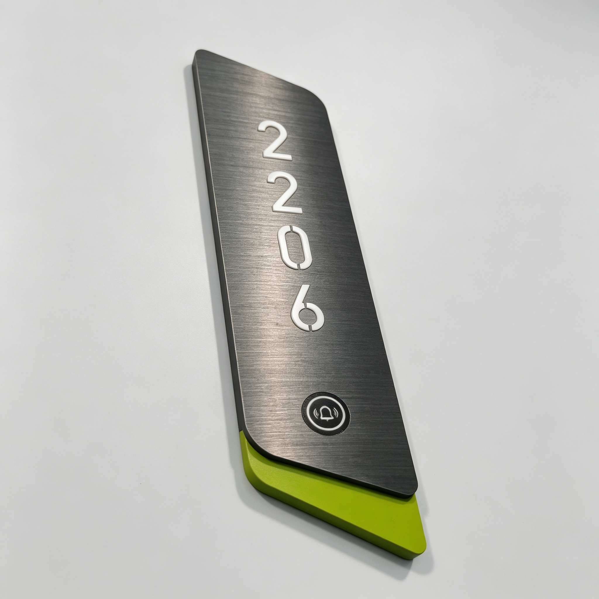 Modern Two‑Color Hotel Room Plate with Doorbell