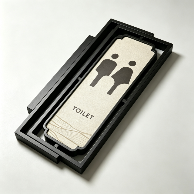 Vertical Decorative Toilet Signage With Male & Female Pictogram Icons