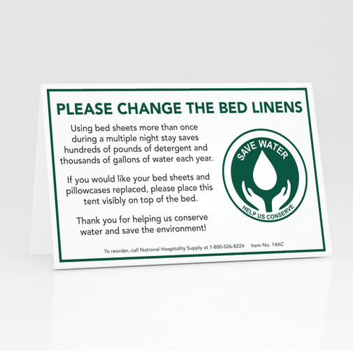 Eco‑Friendly Water Conservation Table Tent Plaque Guest Room Environmental Notice Sign