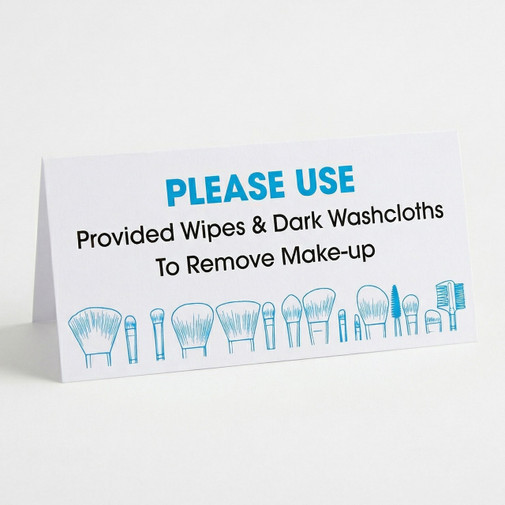 Guest Bathroom Counter Tent Plaque Hotel Room Reminder Notice Table Sign
