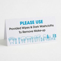 Guest Bathroom Counter Tent Plaque Hotel Room Reminder Notice Table Sign