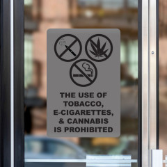 Rectangle Hotel Business Premise Notice Sign Prohibited Smoking Substance Wall Mount Plaque