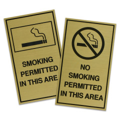 Vertical Metal Area Notice Sign Set Smoking Permitted & No Smoking Permitted Hotel Facility Signs