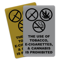 Rectangle Hotel Business Premise Notice Sign Prohibited Smoking Substance Wall Mount Plaque