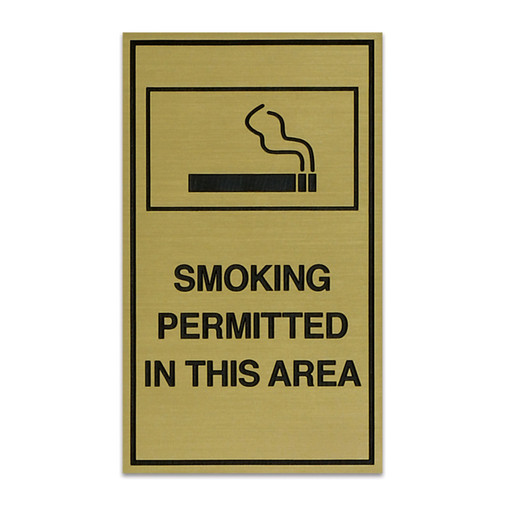 Vertical Metal Area Notice Sign Set Smoking Permitted & No Smoking Permitted Hotel Facility Signs