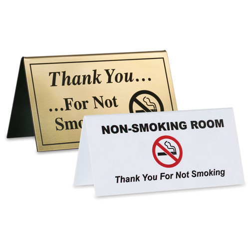 Tent‑Style Counter Top Warning Plaque, Non‑Smoking Notice Table Sign For Hotel