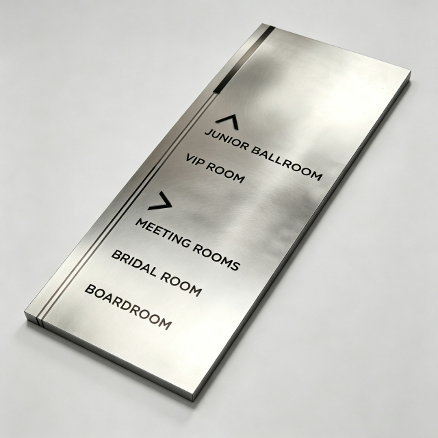 Custom Wayfinding Direction Sign For Hotel Ballroom Meeting Room Facility Guidance Plaque