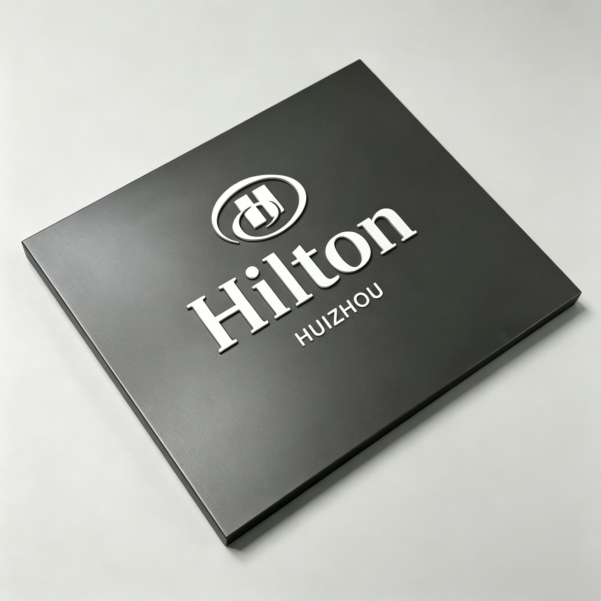 Modern Solid Panel Lobby Signage 3D Metal Logo Wall Mounted Facility Sign