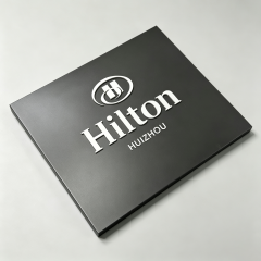 Modern Solid Panel Lobby Signage 3D Metal Logo Wall Mounted Facility Sign