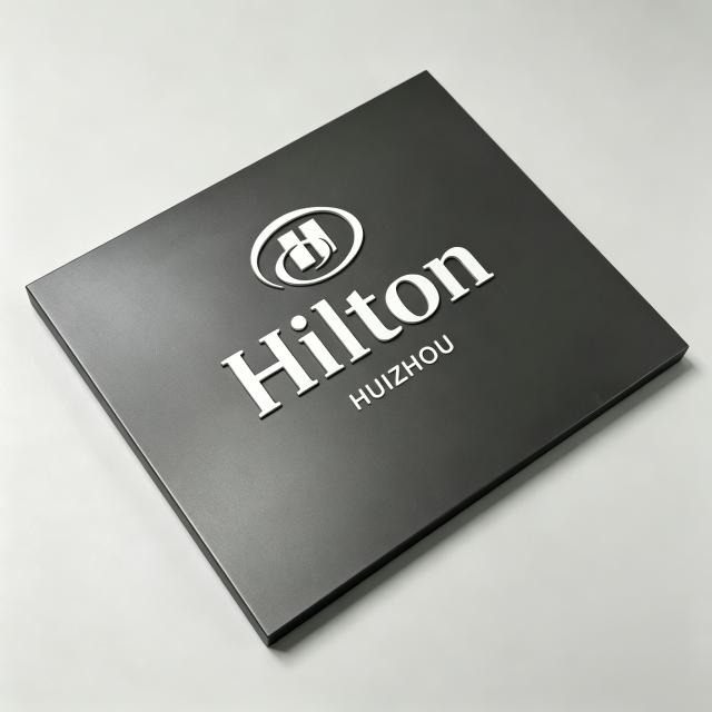 Modern Solid Panel Lobby Signage 3D Metal Logo Wall Mounted Facility Sign