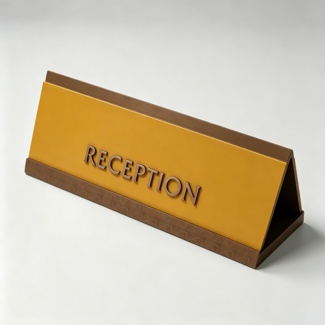 Table Top Reception Tent Sign, Hotel Facility Desk Name Plaque