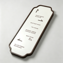 Directional Facility Sign Vintage Curved Frame 3D Raised Text Hotel Direction Wall Plaque