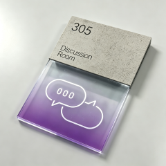 Modern Two‑Layer Office Facility Door Sign, Printed Room Number & Symbol Wall Plaque
