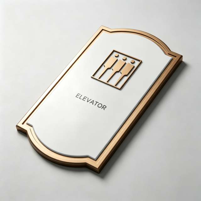 Embossed Symbol Wall Sign, Decorative Hotel Directional Door Plaque