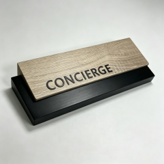 Wooden Counter Top Sign Modern Hotel Desk Name Plaque