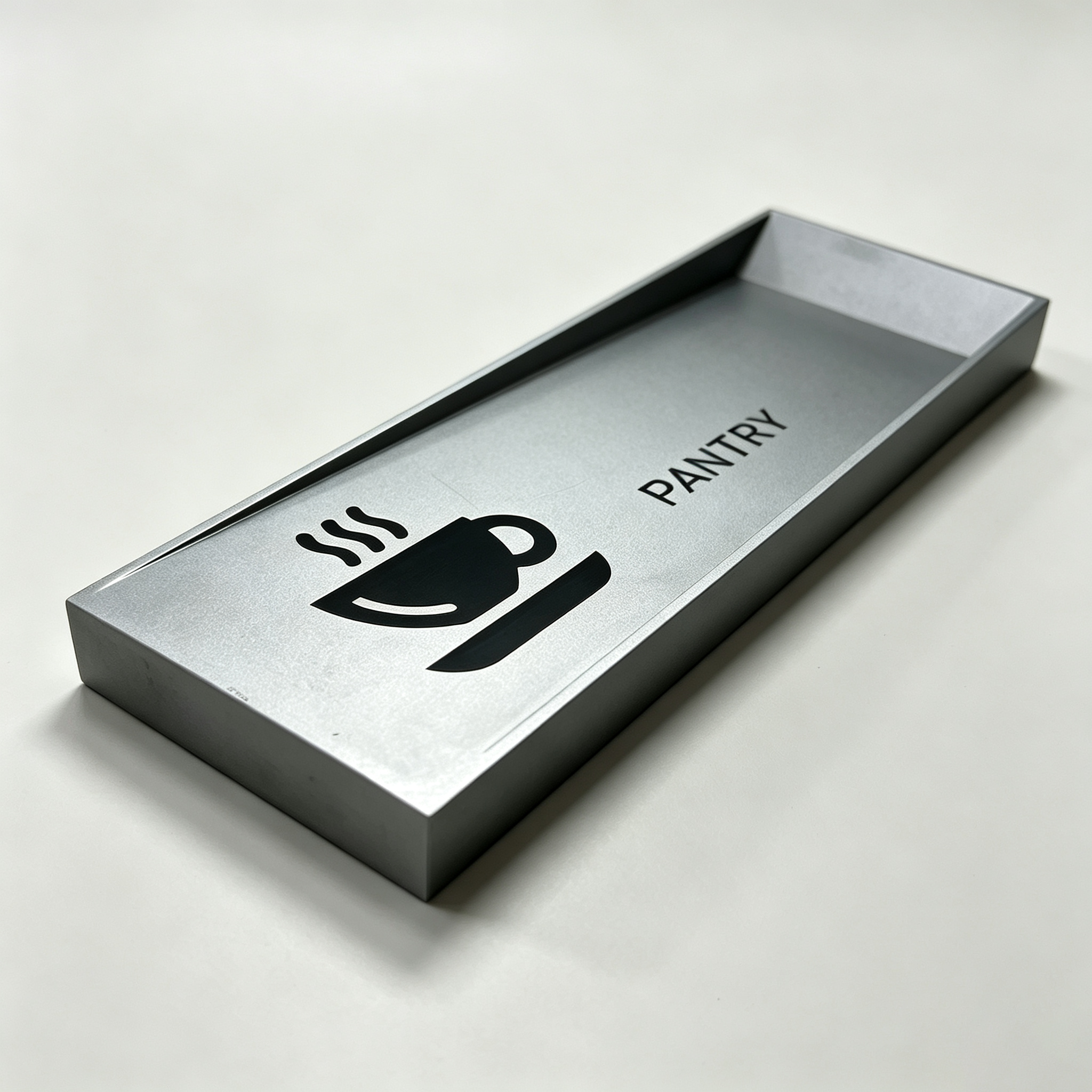 Metal Facility Sign, Hotel Pantry Wall Plaque With Symbol Icon