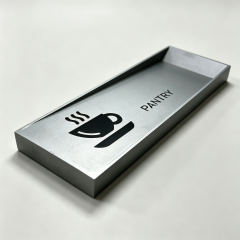 Metal Facility Sign, Hotel Pantry Wall Plaque With Symbol Icon