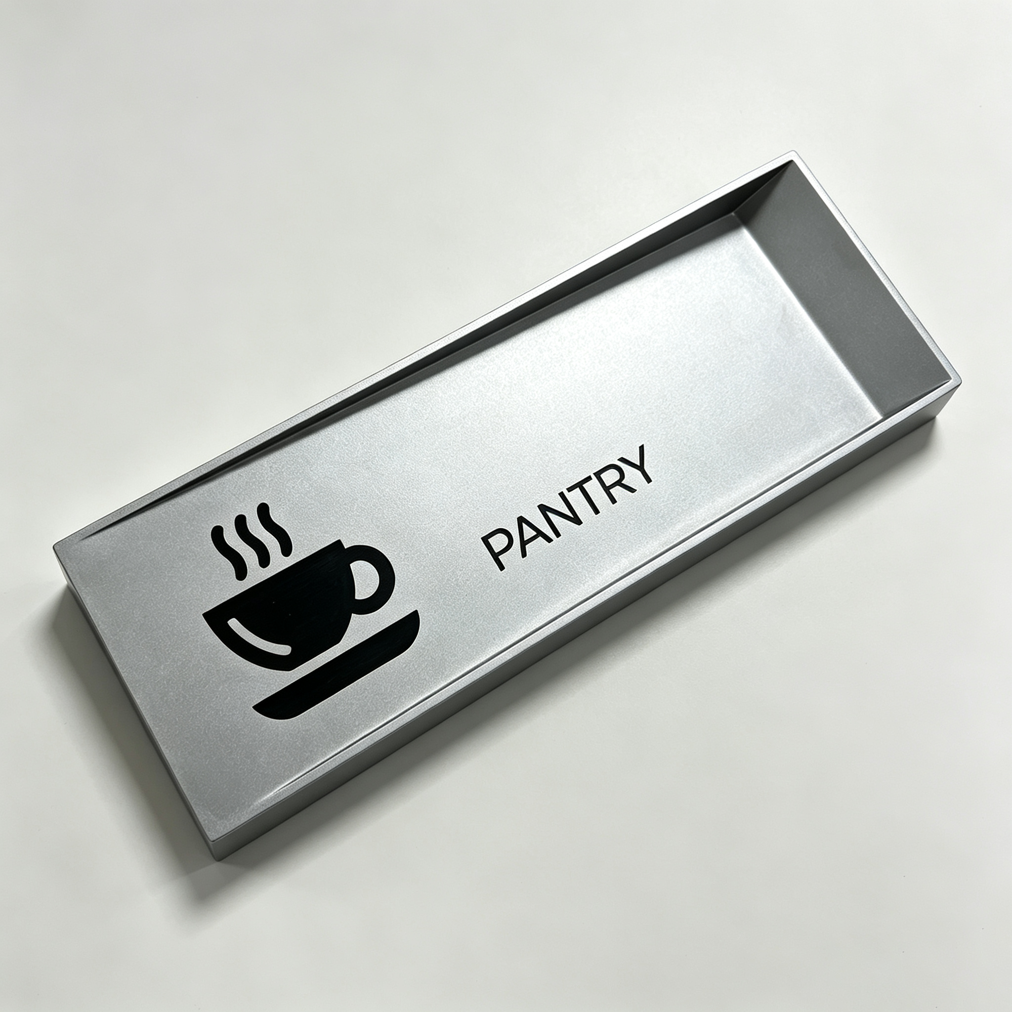 Metal Facility Sign, Hotel Pantry Wall Plaque With Symbol Icon