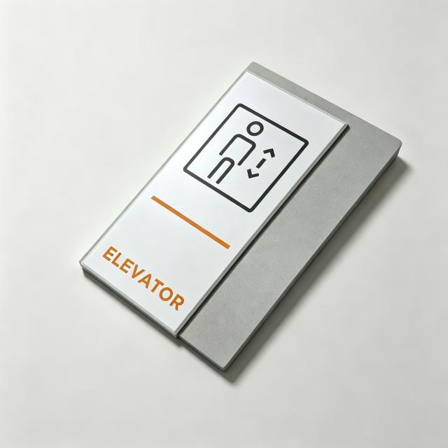 Custom Printed Directional Wall Sign Modular Framed Hotel Elevator Room Plaque