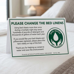 Eco‑Friendly Water Conservation Table Tent Plaque Guest Room Environmental Notice Sign