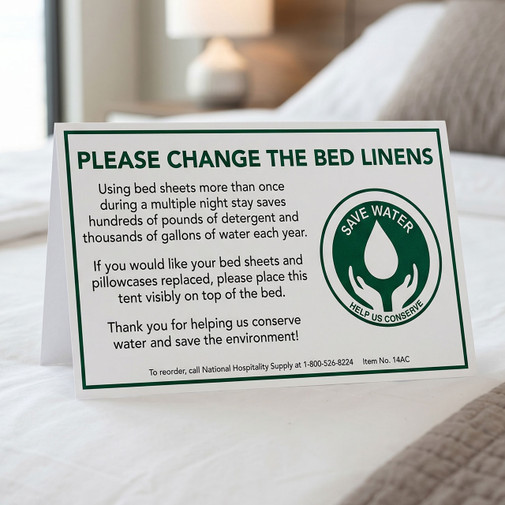 Eco‑Friendly Water Conservation Table Tent Plaque Guest Room Environmental Notice Sign