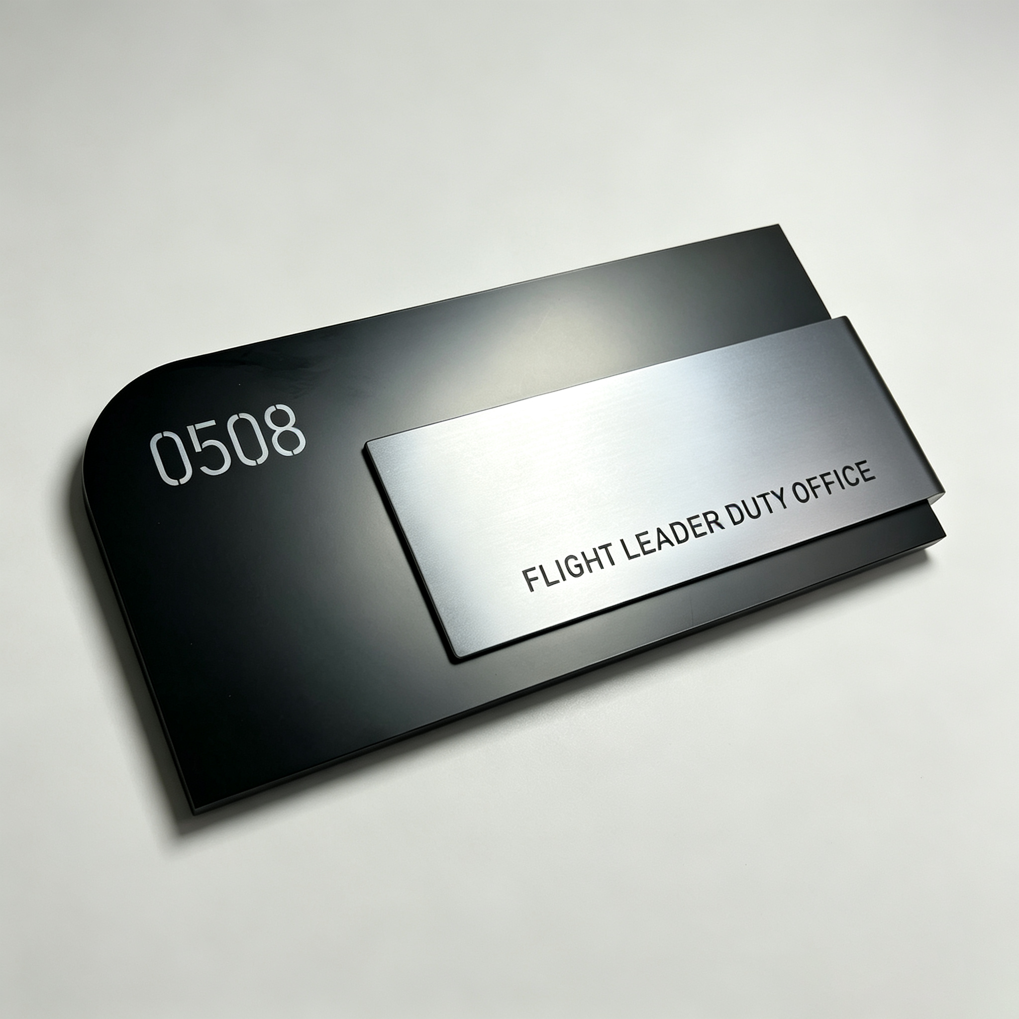 Custom Modular Door Name Plaque Two‑Tone Metal Office Room Number Sign