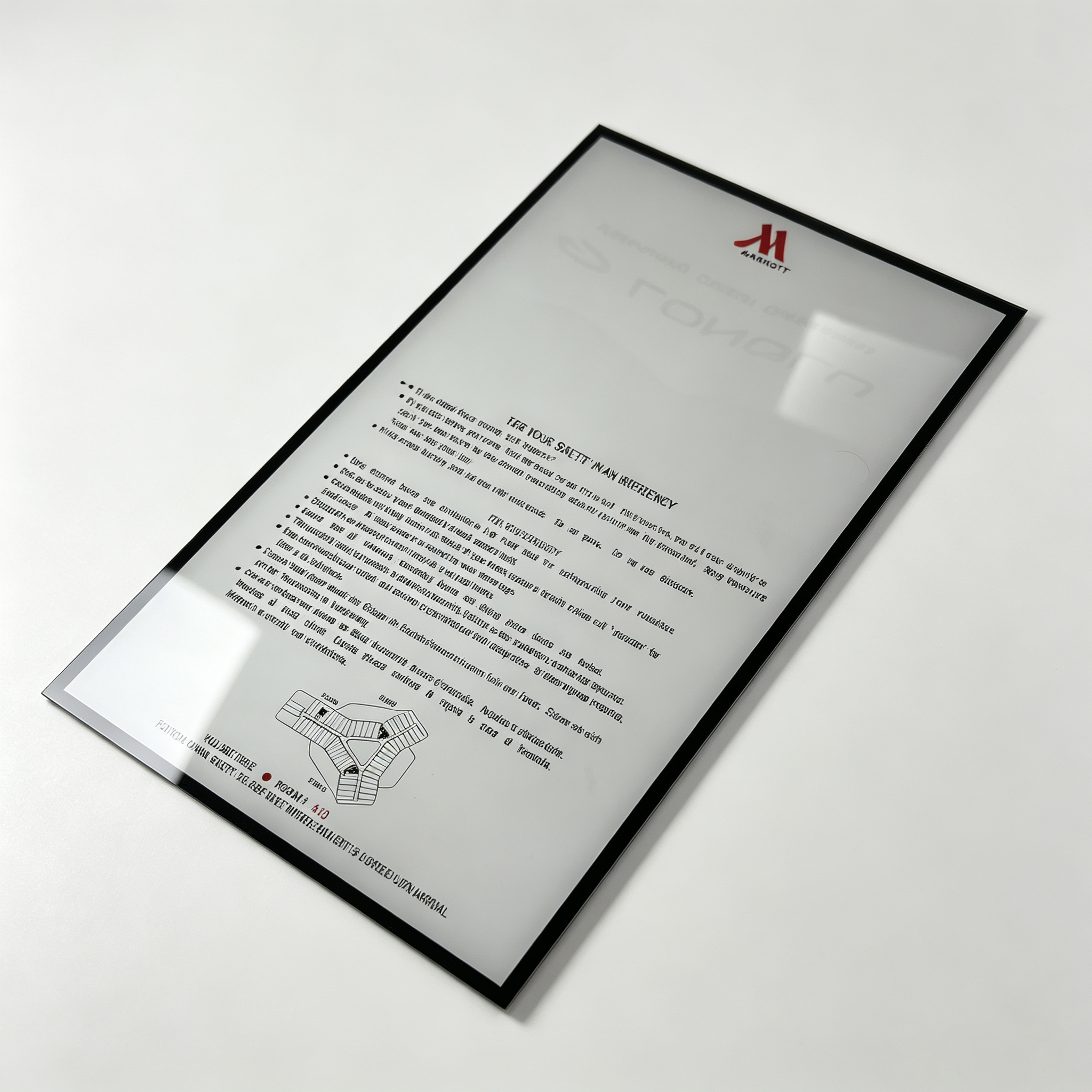 Custom Printed Acrylic Instruction Sign For Hotel Lobby