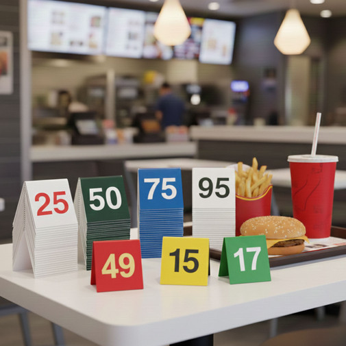 Café Counter Tent Plaque Food Service Table Number Facility Sign