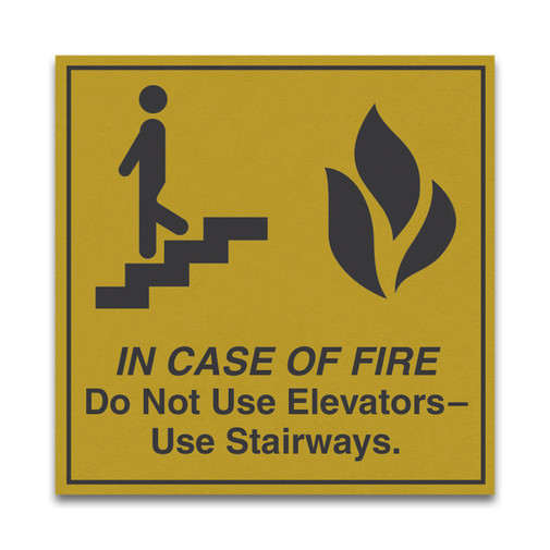 Square Fire Safety Warning Plaque Do Not Use Elevators In Case Of Fire Facility Sign