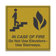 Square Fire Safety Warning Plaque Do Not Use Elevators In Case Of Fire Facility Sign