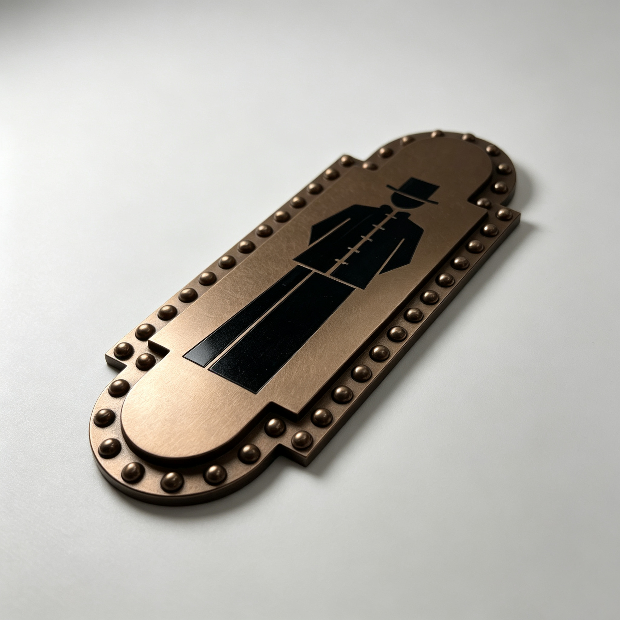 Vintage Metal Gentlemen Restroom Wall Sign Facility Toilet Plaque