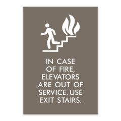 Vertical Fire Emergency Facility Plaque In Fire Emergency Use Exit Stairs Wall Sign