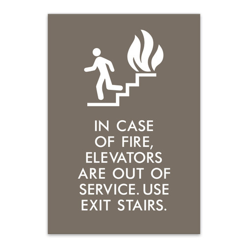 Vertical Fire Emergency Facility Plaque In Fire Emergency Use Exit Stairs Wall Sign