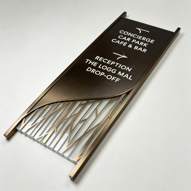 Cut‑out Decorative Hotel Direction Wall Sign with Arrow Text