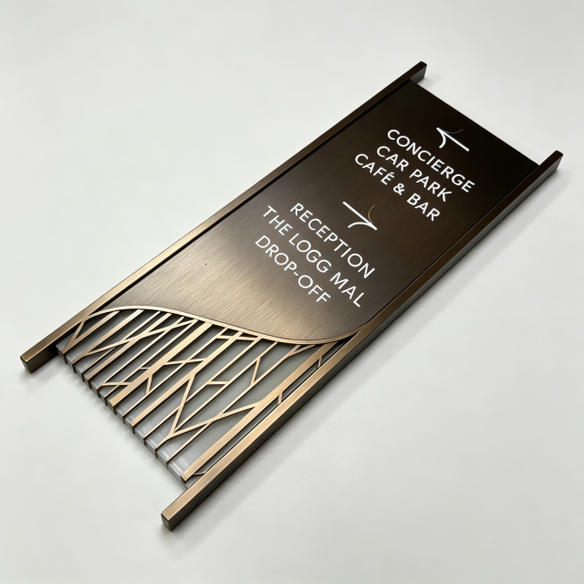 Cut‑out Decorative Hotel Direction Wall Sign with Arrow Text