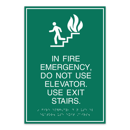 Vertical Fire Emergency Facility Plaque In Fire Emergency Use Exit Stairs Wall Sign