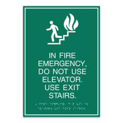 Vertical Fire Emergency Facility Plaque In Fire Emergency Use Exit Stairs Wall Sign