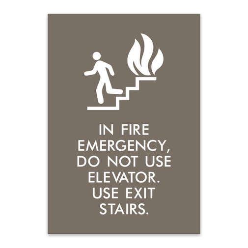 Vertical Fire Emergency Facility Plaque In Fire Emergency Use Exit Stairs Wall Sign