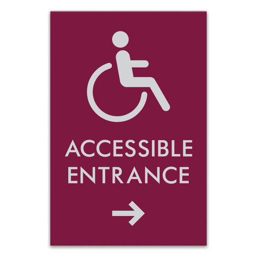 ADA Accessible Entrance Facility Wall Sign with Right Arrow Symbol