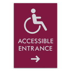 ADA Accessible Entrance Facility Wall Sign with Right Arrow Symbol