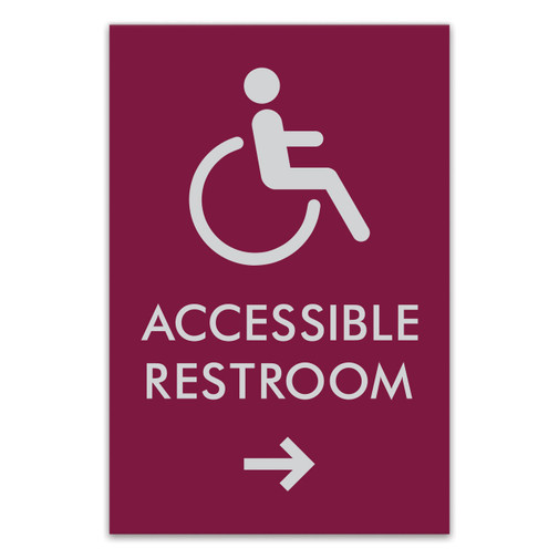 ADA Accessible Entrance Facility Wall Sign with Right Arrow Symbol