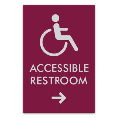 ADA Accessible Entrance Facility Wall Sign with Right Arrow Symbol