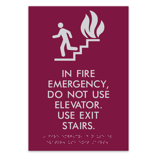 Vertical Fire Emergency Facility Plaque In Fire Emergency Use Exit Stairs Wall Sign