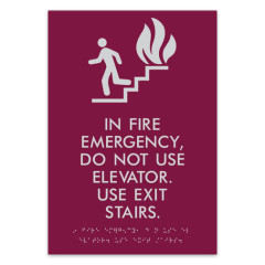 Vertical Fire Emergency Facility Plaque In Fire Emergency Use Exit Stairs Wall Sign