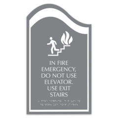 Ornamental Non‑Illuminated Fire Warning Plaque Elevator Out‑of‑Service Exit Stairs Sign